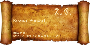 Kozma Vendel névjegykártya