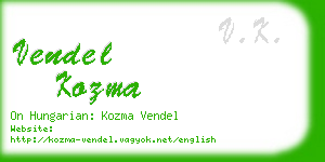 vendel kozma business card